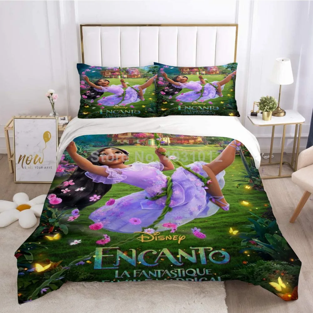 Disney-funda de edredón de Encanto mágico para niño y niña, de tamaño doble juego de cama, completo, Queen, funda de cama para bebé, regalo de cumpleaños