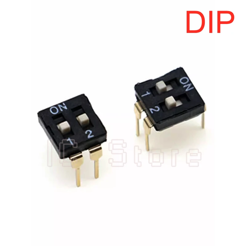 20PCS DIP SMD Black Pitch Toggle Switch 1 ~ 10 Pin 2.54mm Position Way Slide Type Switch Module Snap Switch For PCB 1PIN 8PIN