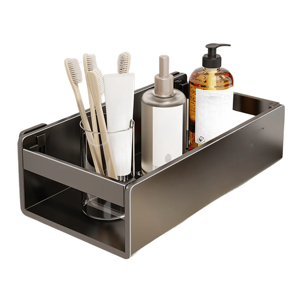 Non Invasive Wall Shelf for Bathroom For Toiletries Storage Easy Application on Clean Smooth Vertical Surfaces