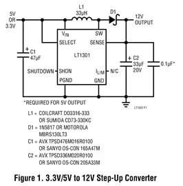 LT1301CS8 LT1301IS8 LT1301 - Micropower High Efficiency 5V/12V Step-Up DC/DC Converter for Flash Memory