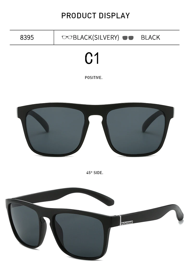 Polarisierte Herren Mode Eckige Sonnenbrille Klassische Marken-Designer-Sonnenbrille Angeln Camping Herren-Brillen – Detail 10