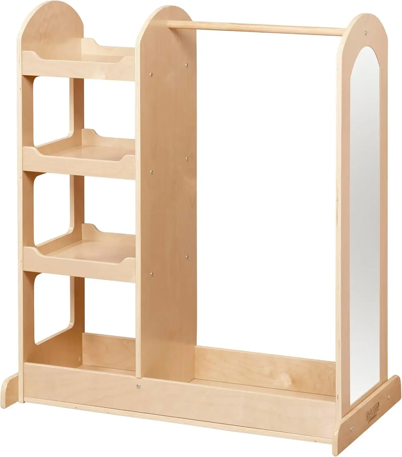 

Double-Sided Dress-Up Center with Mirror, Clothes Rack, Natural