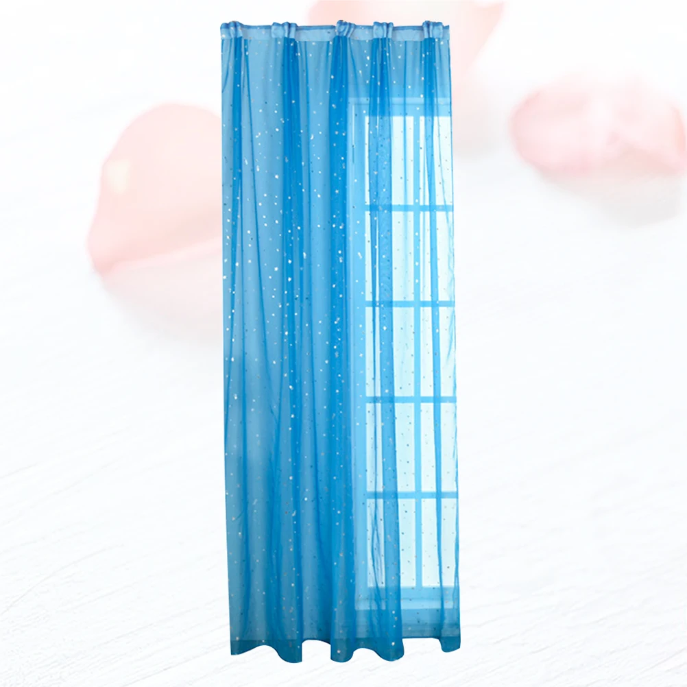 

Sheer Curtains Tulle Window Sheers Polyester Fiber Curtains Bedroom Living Room Bathroom Modern DecorSilver Star