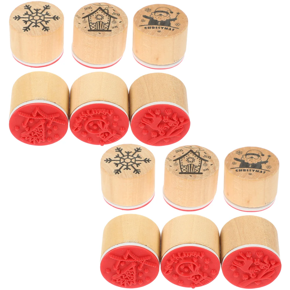 12 Pcs Round Christmas Stamps Mini Seal Child Embossing Folders Fall Decor for Kitchen