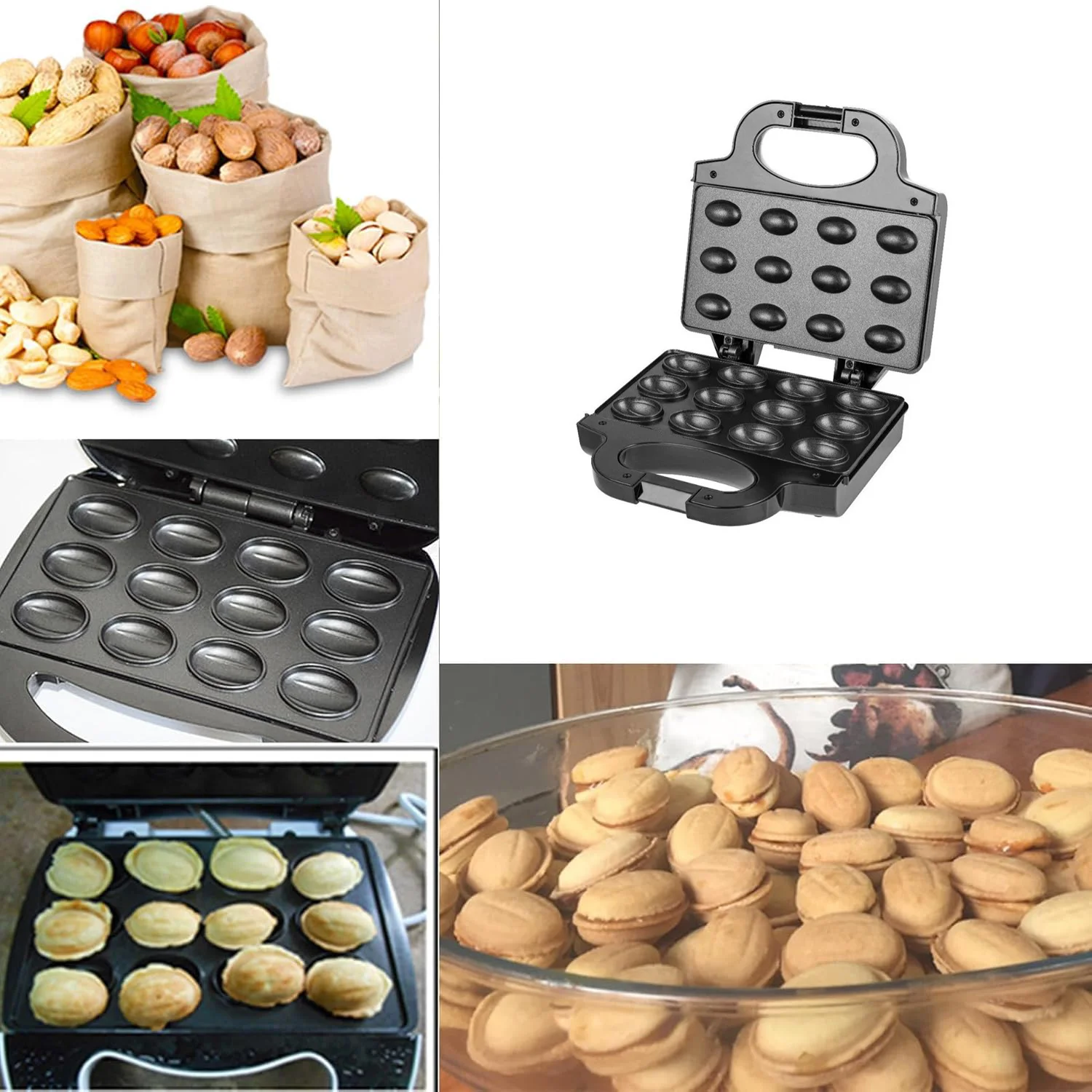 صانع كوكي الجوز 12، صانع كوكي الجوز، صانع بسكويت الفرن، صانع بسكويت الجوز الكهربائي