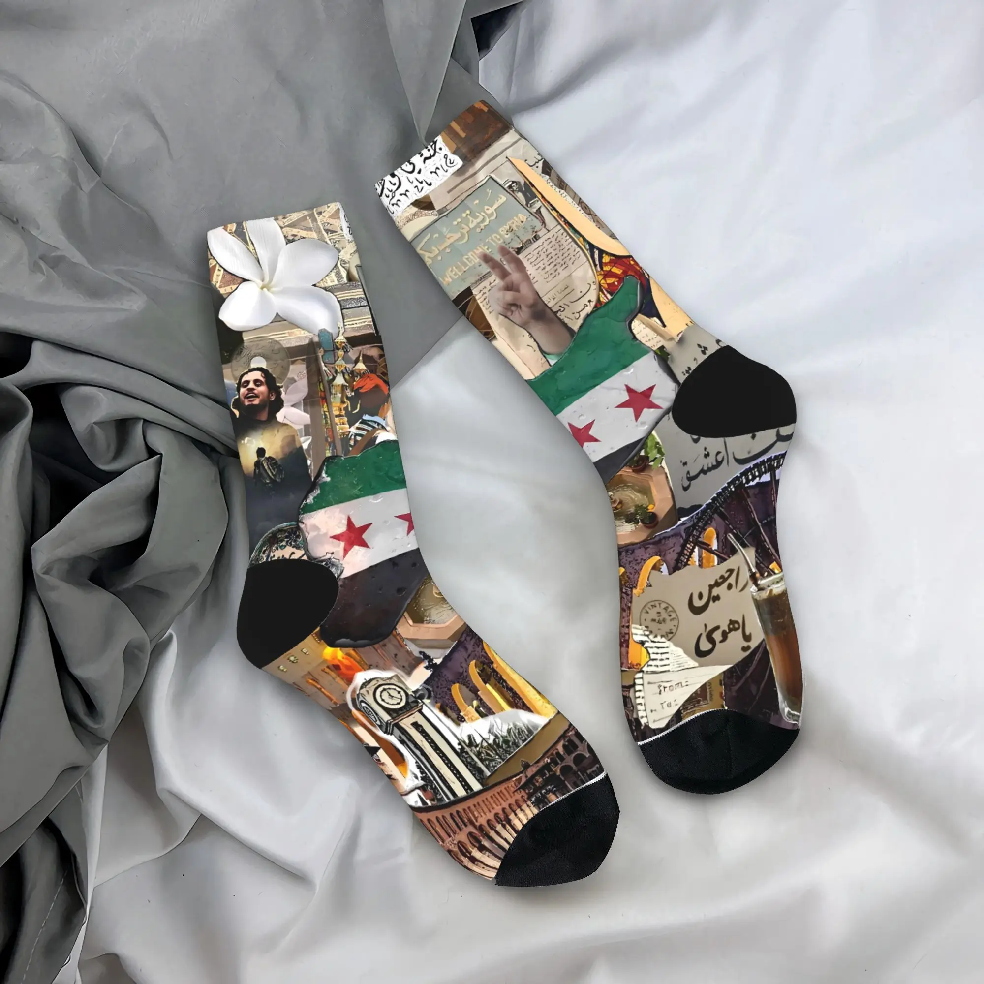 

Чулки с сирийским орлом, готические носки с графическим рисунком, весенние антибактериальные носки, женские и мужские качественные носки для скейтборда