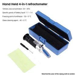 4 in 1 Refractometer Antifreeze Coolant Tester ATC Engine Fluid Propylene Ethylene Glycol Detector Car Clean Battery Test