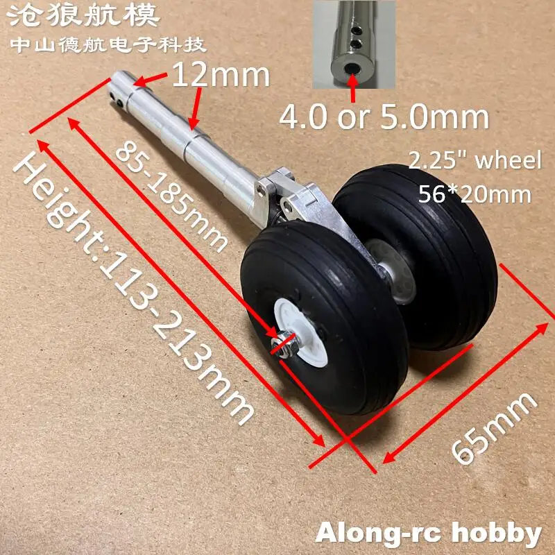 Train d'Atterrissage Latéral à Genoux avec Deux Roues de 56mm, 113 à 123mm, Amortisseur Principal, D4/D5 pour 3-6kg, Pièces d'Avion RC Souterrain, à Monter Soi-Même