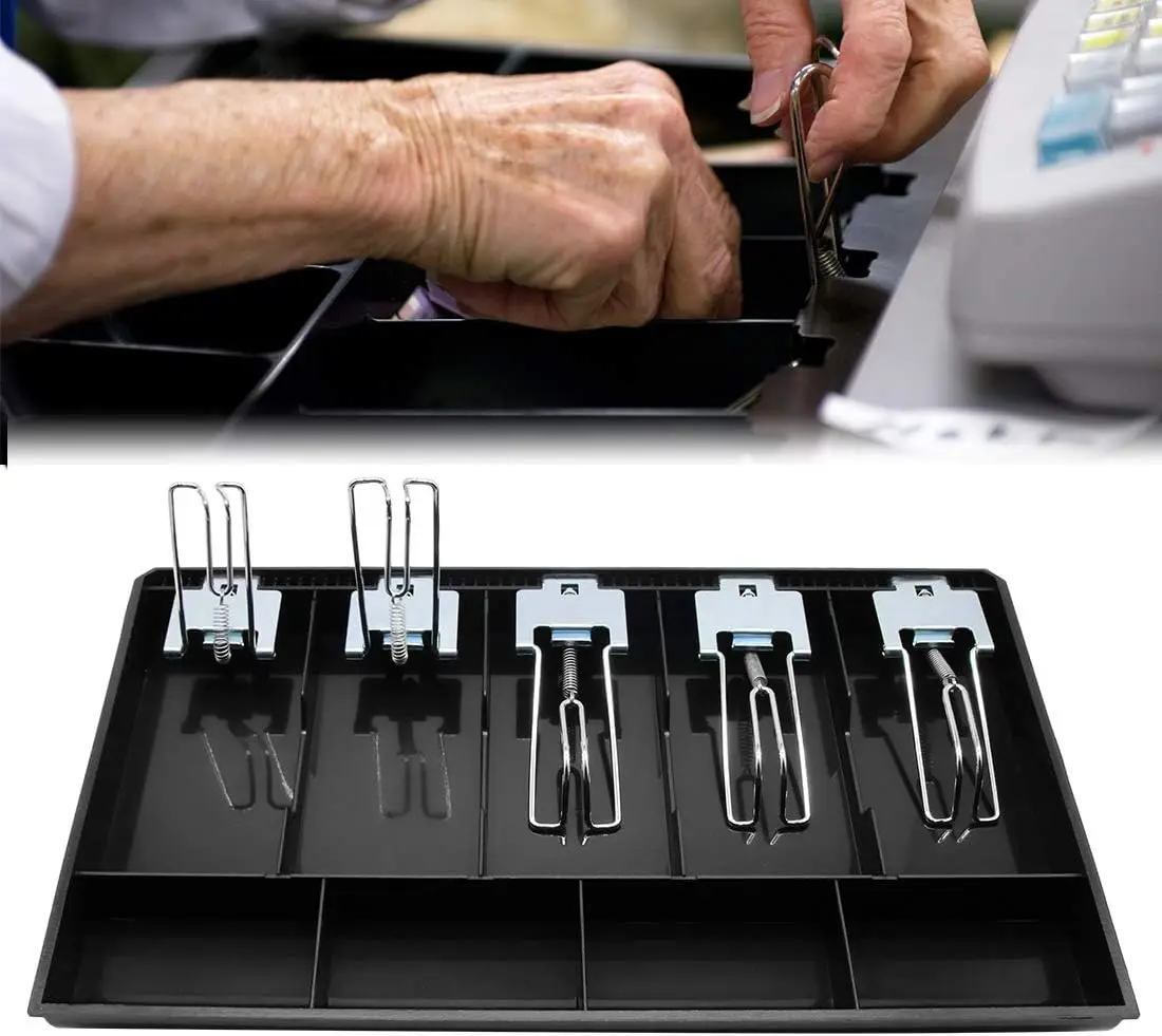 حافظة نقود معدنية بلاستيكية حافظة صلبة لصندوق تسجيل النقود جديد تصنيف متجر أمين الصندوق صندوق درج العملة علبة درج النقود