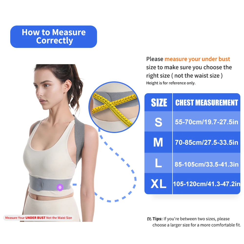 Posture Corrector for Women & Men,Back Brace Straightener with Adjustable Support for Upper Back,Neck,Shoulder - Scoliosis,Gray view 5