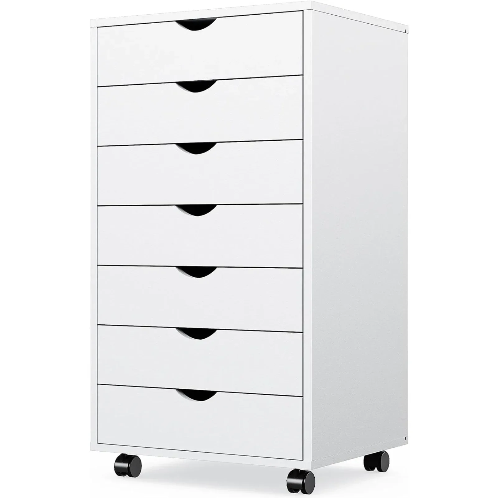 

US 7 Drawer Chest - Storage Cabinets Dressers Wood Dresser Cabinet with Wheels Mobile Organizer