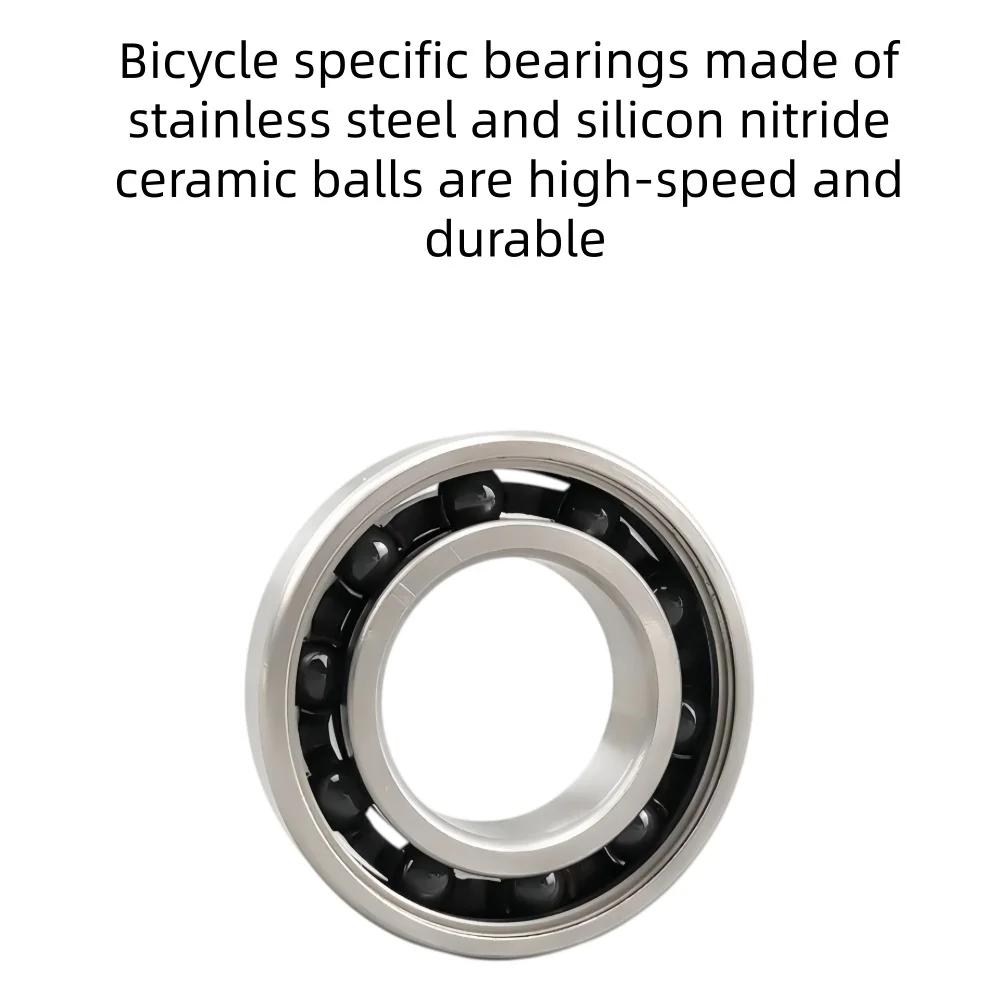 Bicycle specific bearings made of stainless steel and silicon nitride ceramic balls are high-speed and durable