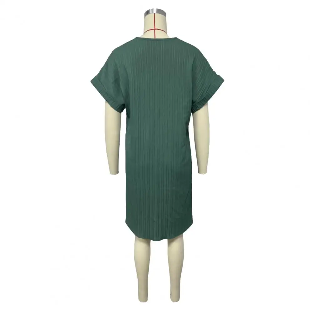 

Платье-мини женское с V-образным вырезом, стильное свободное однотонное платье на пуговицах, с коротким рукавом, с V-образным вырезом, на пуговицах, летняя одежда