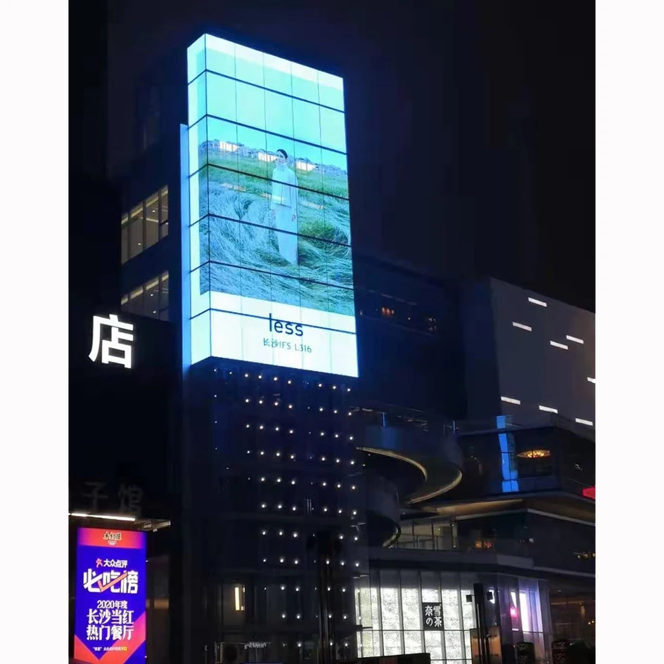 LED Flying Carpet DisplayGlasses-free 3D Video Glass Facade See-through Screen Commercial Advertisement Transparent DisplayCan B - view 2