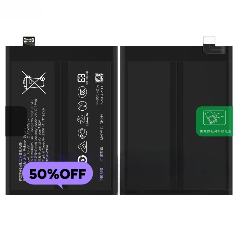 BLP995 for OPPO Reno 10 Mobile Phone Battery High Quality High Capacity Battery Replacement Bateria Grade A Cell with Tools