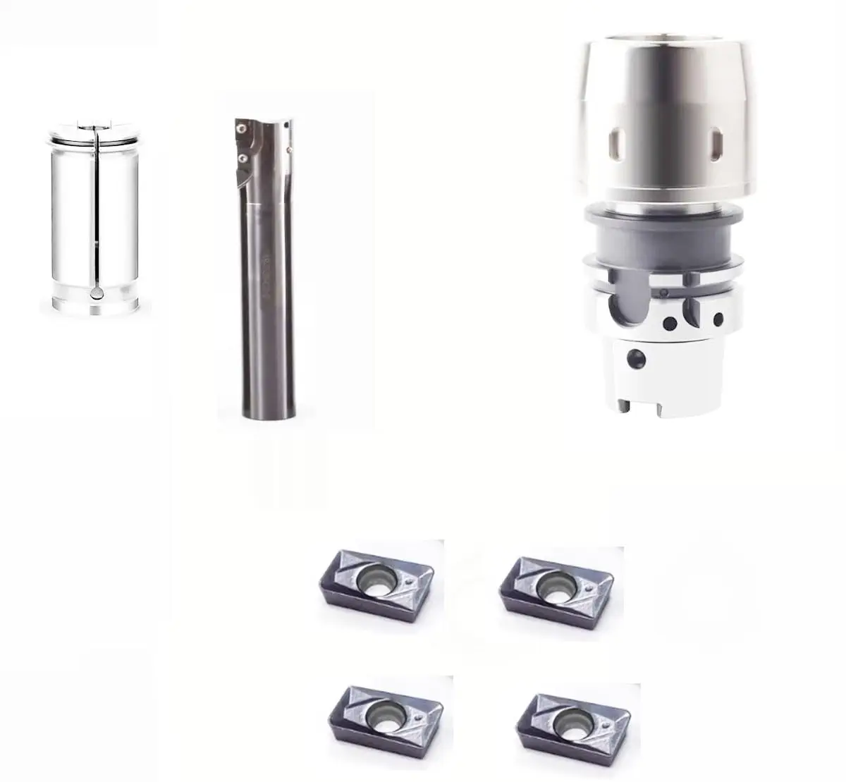 HSK63A C25 Powerful Milling Tool Holder Set 110mm 21mm Milling Diameter 20mm Clamp 4 Edges 10pcs ADMT100308 Blades