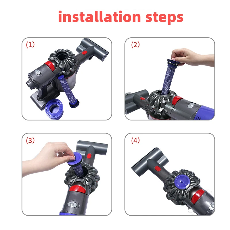 B ตัวกรองก่อนล้างทำความสะอาดได้สำหรับ V7 V6 V8เครื่องดูดฝุ่นไร้สาย