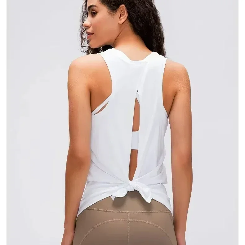 

Lemon Activewear Naked-Feel Athletic Vest Open Back Yoga 4 way stretch fabric Sexy Sleeveless Blouse Sport Fitness Tank Top