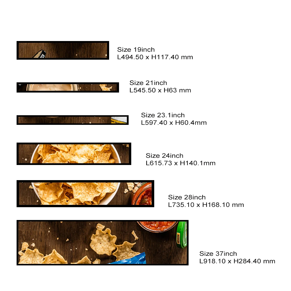 Shelf Edge 4K Monitor Stretched Bar LCD Panel Display Video Digital Signage Ultra Wide Digital Signage Display