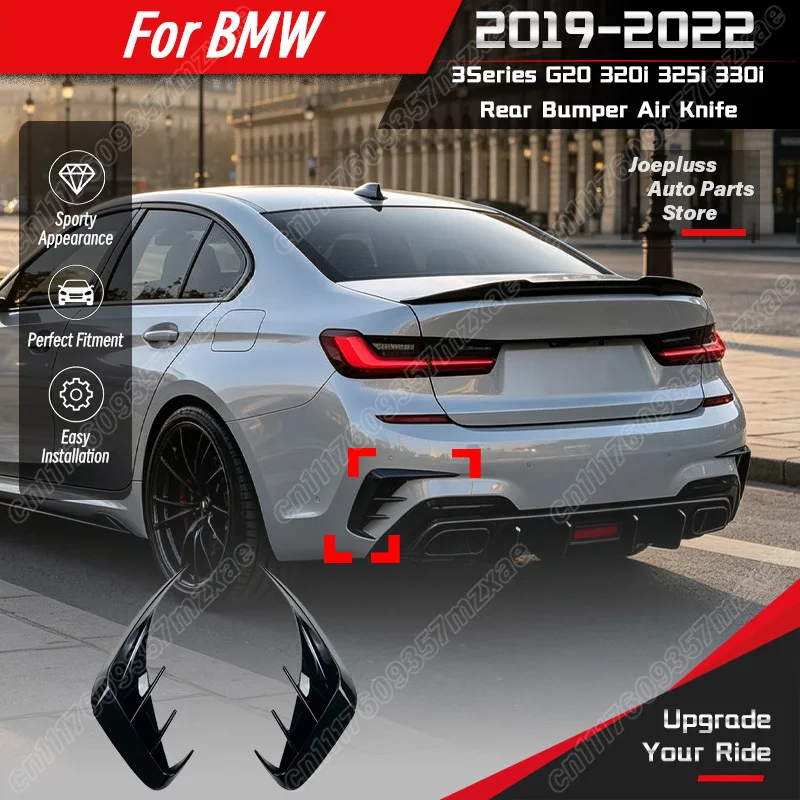 For BMW 3 Series G20 2019 2020 2021 2022 Car Rear Bumper Air Knife Racing Style Vehicle Rear Spoiler Trim Body Modification Kit
