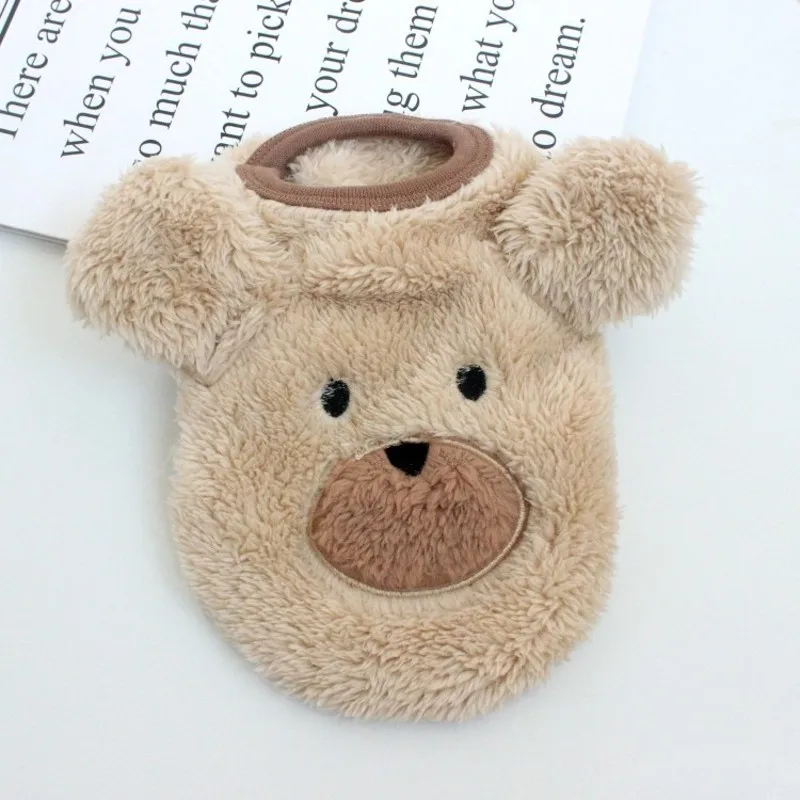 Fleece Fur Pet Dog Sweaters Vest Clothes Cat Bear Puppy Teddy Autumn Winter Warm Clothes Costume