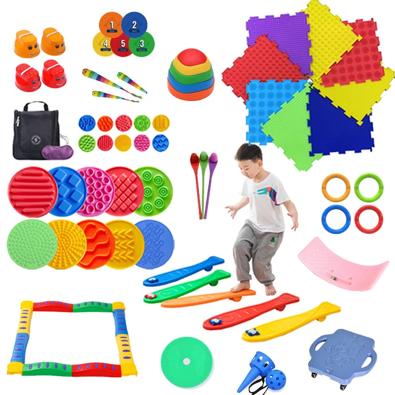 لعبة الحجر في الهواء الطلق للأطفال ، التكامل الحسي عن طريق اللمس ، لعبة التدريب الاجتماعي ، العلاج بالتوحد مونتيسوري ، توازن القدم