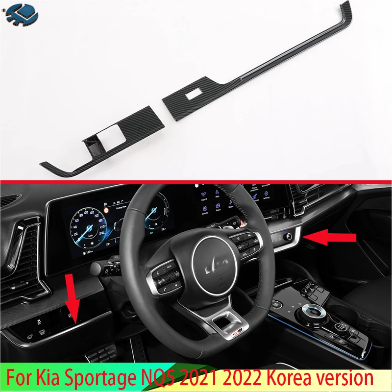 Korea version For Kia Sportage NQ5 2021 2022 Car Accessories ABS Chrome Head Light Switch Button Control Panel Cover Trim Bezel