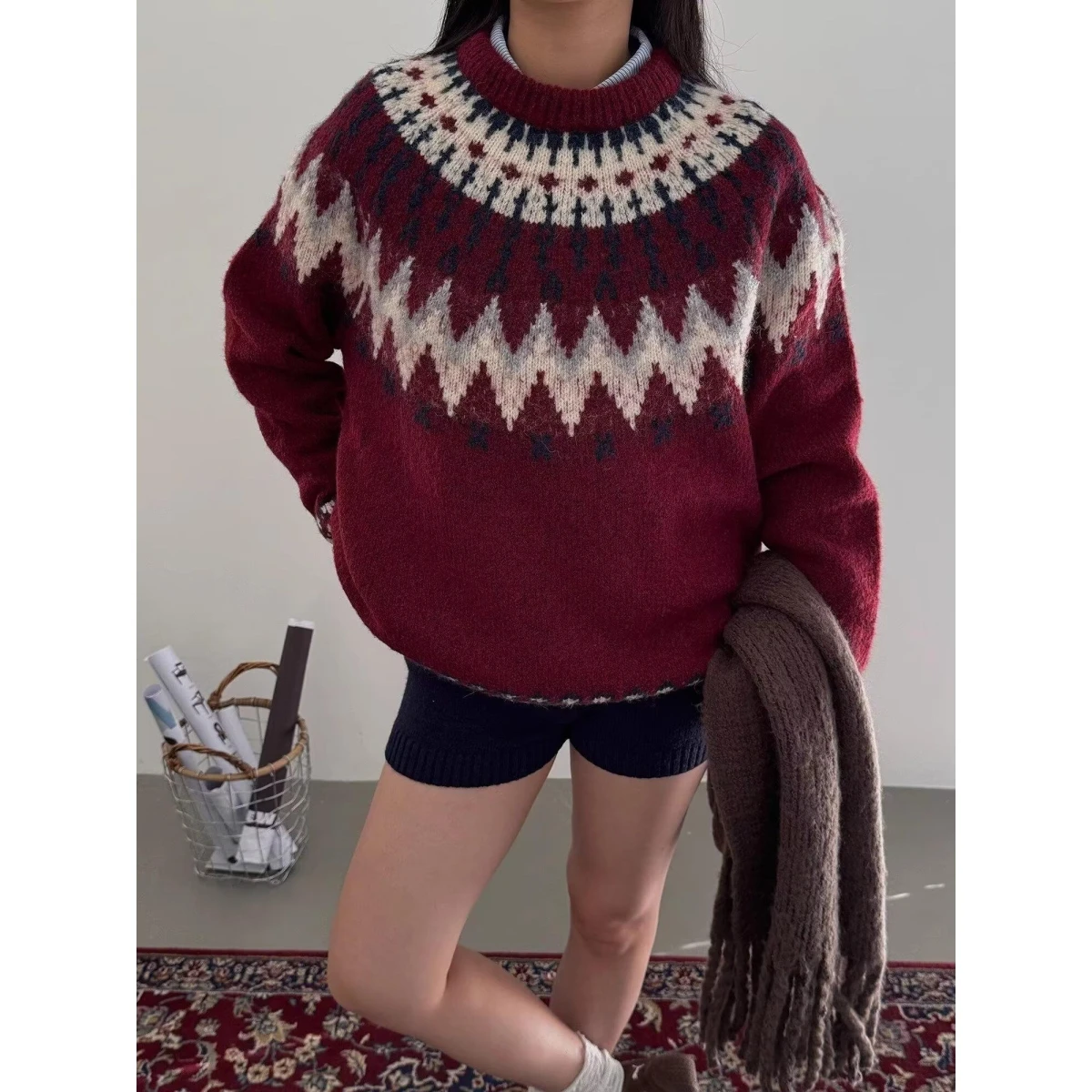 

Slim Fit round Ne Knitwear Men's Faionable Base irt Autumn Winter New Sle 2025 Trendy Polyester Fiber Long Sve Casual