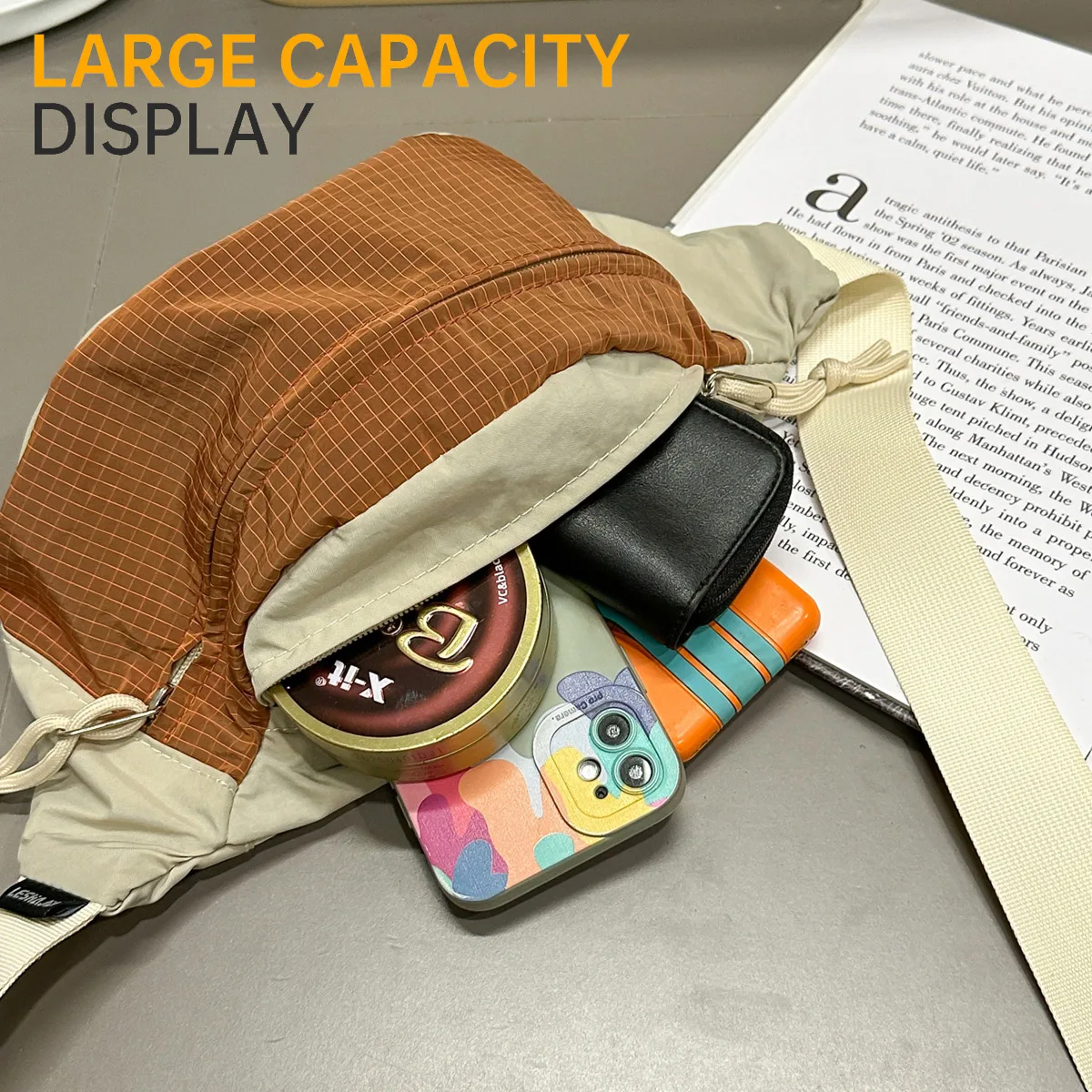 Fashionable Women's Bag Waterproof Oxford Cloth Chest Bag 2026 New Model Crossbody Bag Lightweight Travel Sports Leisure Chest Bag Student