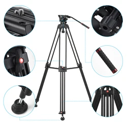 Andoer D1801 Professional Photography Tripod Stand Aluminium Alloy Panorama Head 3Section Payload 10kg for DSLR Camera Camcorder