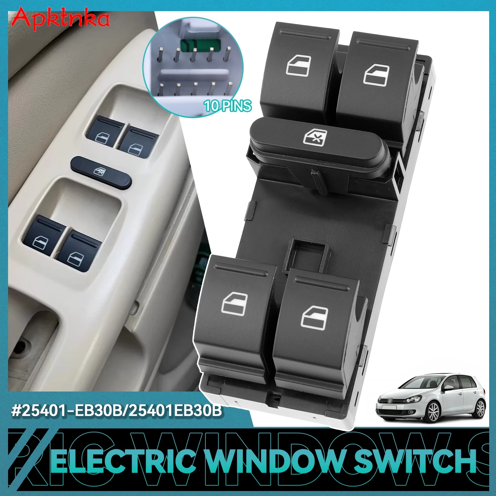 1Z0959858B Car Electric Master Window Control Switch Console for Skoda Fabia Octavia II Combi Hatchback Superb Yeti 1Z0 959 858B