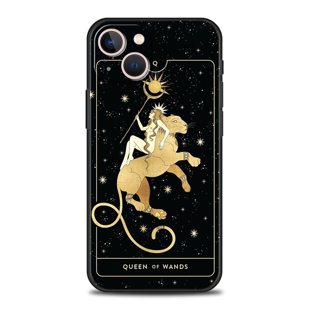 Witches Moon Tarot Mystery Totem Phone Case Cover for iPhone 16 15 14 13 12 11 Pro Max 7 8 Plus XR XS Silicone Shell Bags Capas