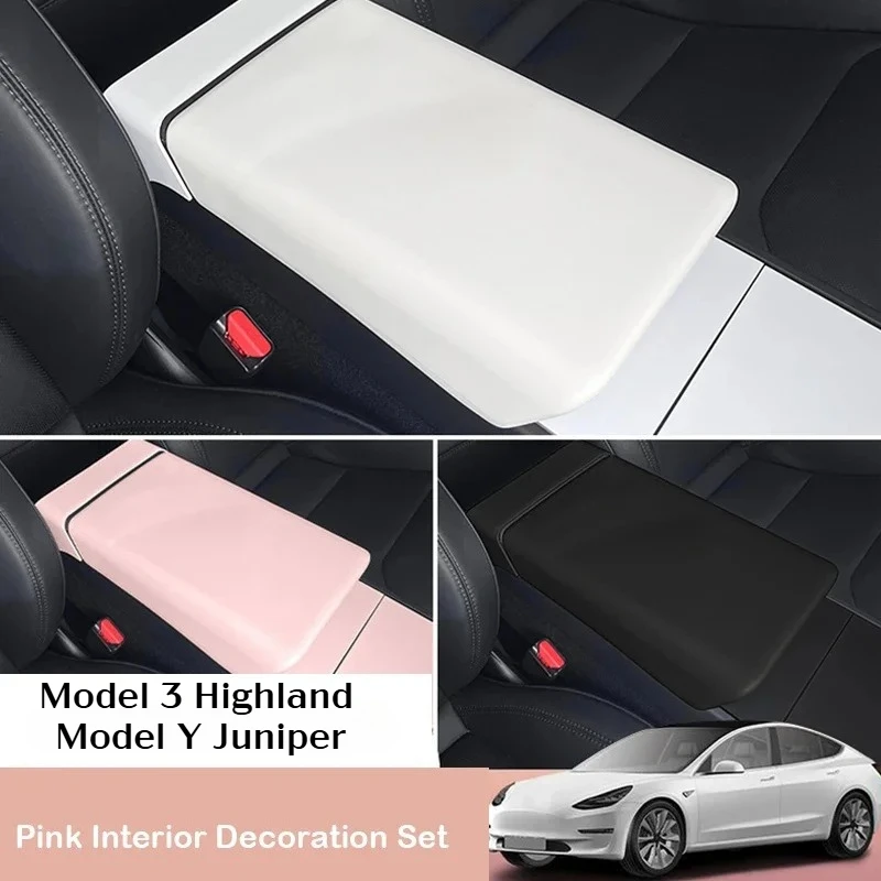 

For Tesla Model 3 Highland Model Y Juniper Console Armrest Box Cushion Cover TPE Center Non-slip Mat Panel Protector Accessories