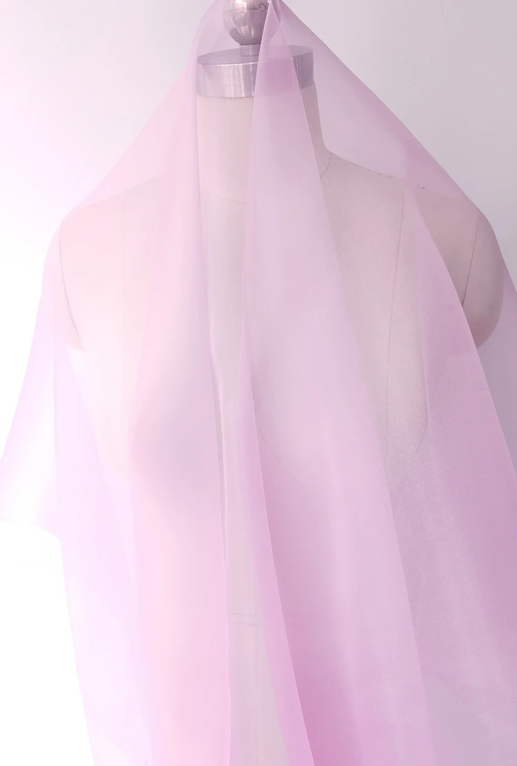 45'' / 55'' breit pro Meter steif geformte Hochzeitsgaze aus schlichter, natürlicher Organza-Stoff aus reiner Seide – Detail 25