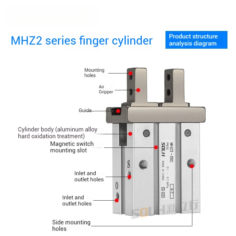 Pneumatic finger cylinder MHZ2 Mechanical gripper small parallel gripper MHZL2-10D//MHZL