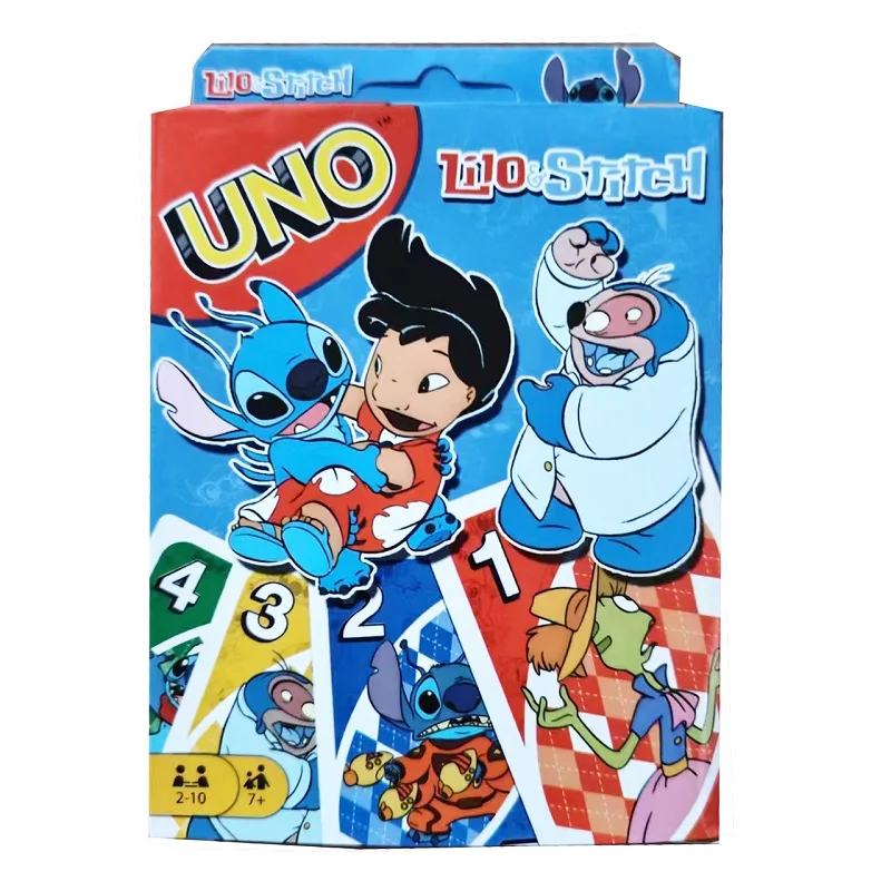 Mattel Games UNO Stitch Card Game for Family Night Featuring Tv Show Themed Graphics and a Special Rule for 2-10 Players