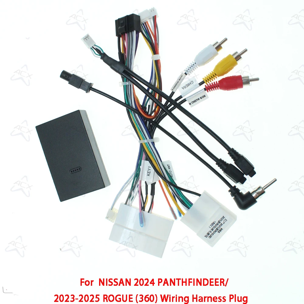 16Pin Car Radio Wiring Harness Adapter With CANBUS Decoder For NISSAN 2024 PANTHFINDEER/ 2023-2025 ROGUE (360) Cable Plug