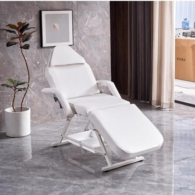 

Складные массажные столы для татуировок, регулировка ресниц, сна, железные массажные столы для ног, чистка ушей, мебель из искусственной кожи Массажный стол MH