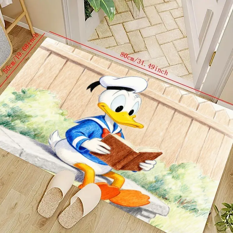 

1 шт., тематический коврик для чтения книг с изображением Дональда Дака, супермягкий фланелевой нескользящий напольный коврик для гостиной, спальни, детской комнаты, мед