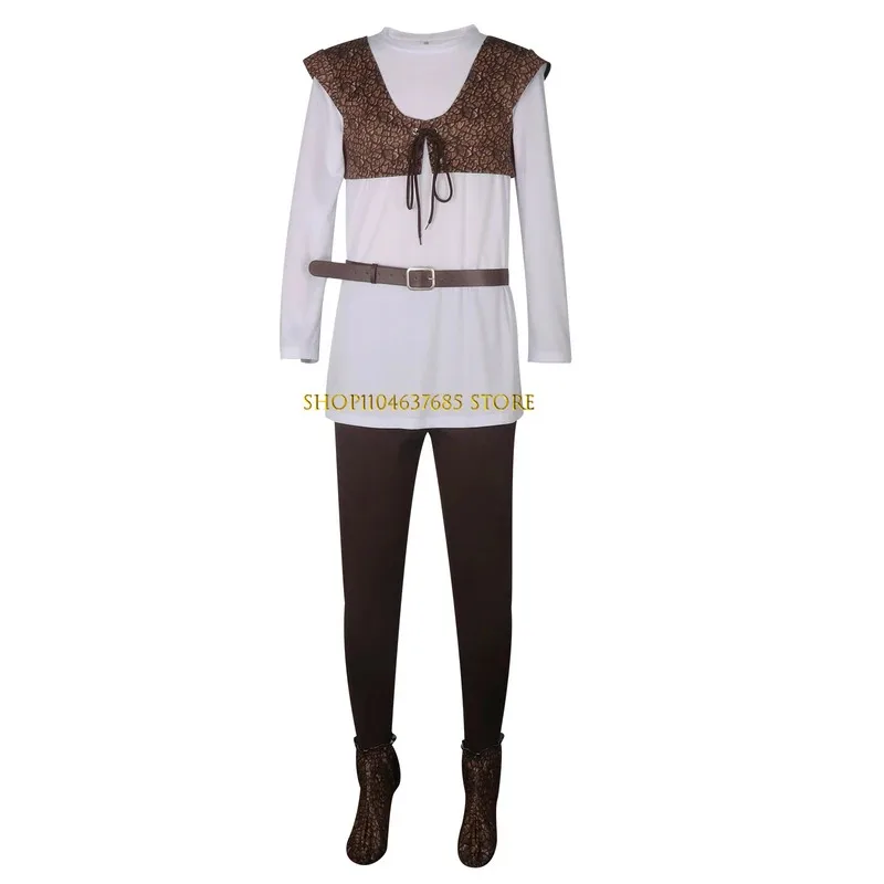 Shrek Cosplay Costume Mens Costume Shirt Vest Pants Full Set Halloween Outfit