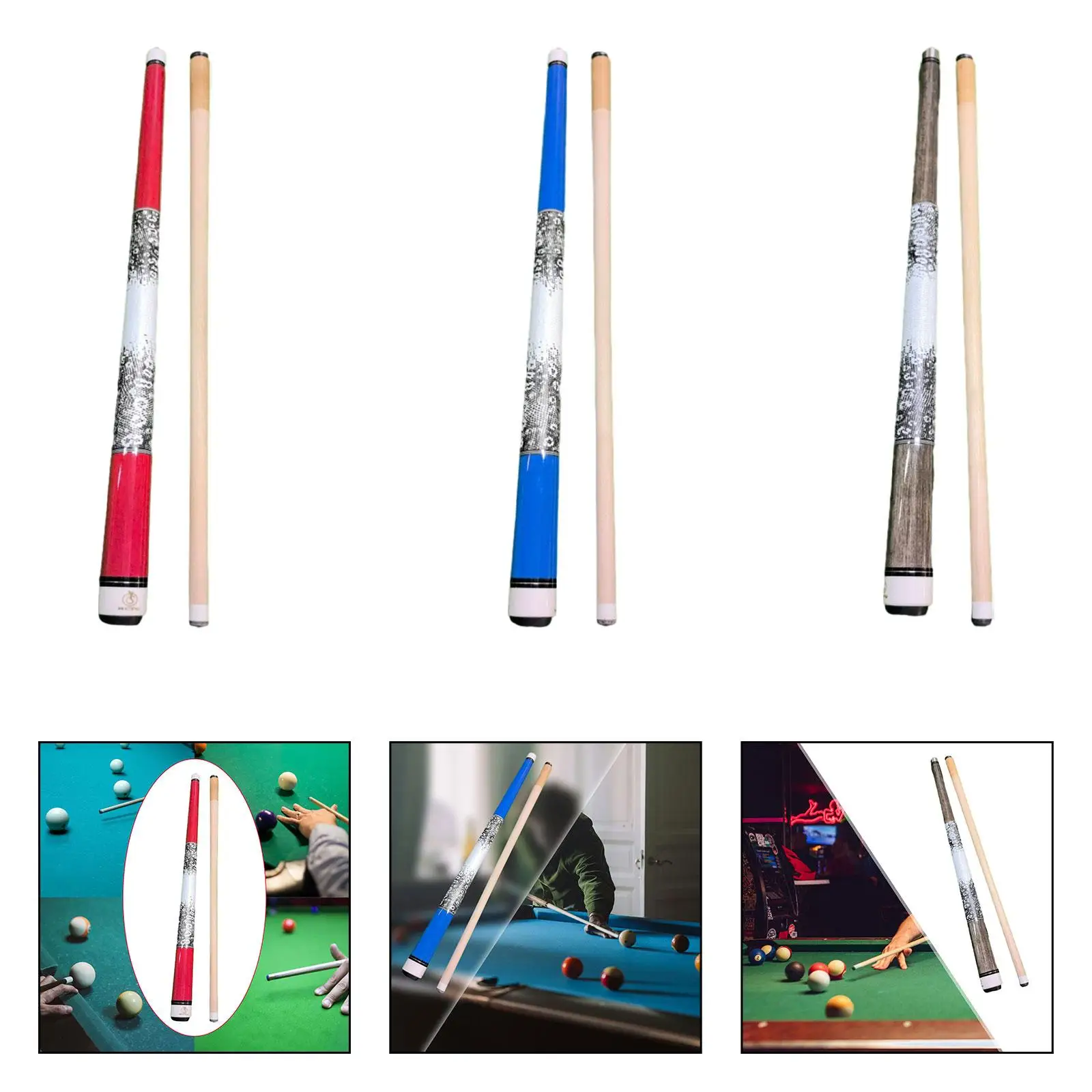 

57-дюймовые бильярдные кии, профессиональные легкие подарки, универсальное прочное кленовое дерево, 1/2 разделенная структура для начинающих