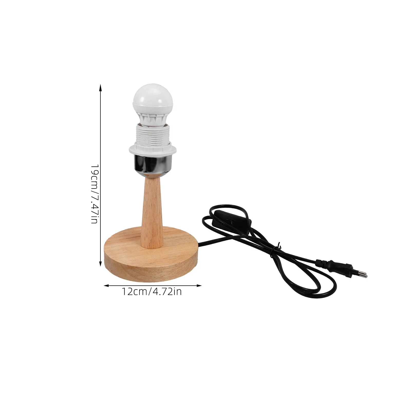 Wooden Table Base Rounded Desk Light Stand E27 Bulb Holder For Bedroom Office E27 Light Bulb Stand Decor Table Lamp Accessory