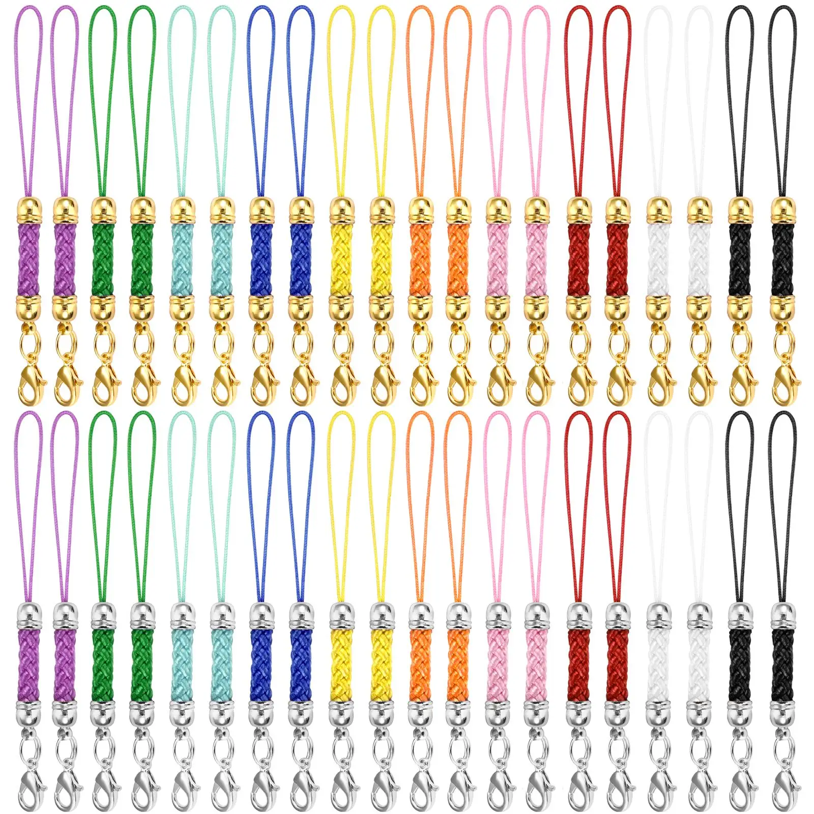 10Pcs Lanyard Lariat Strap Cords Lobster Clasp Rope Keychain Hooks Mobile Set Charms Keyring Pendant Key Ring Accessories