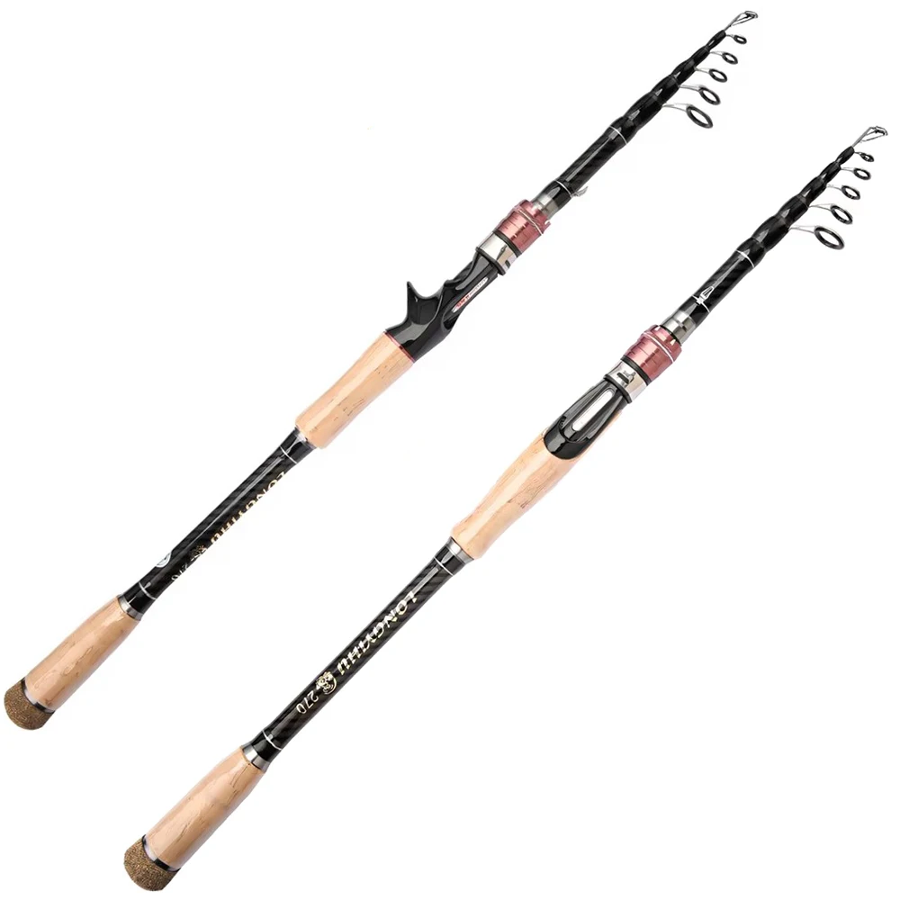 11 Pound Fishing Rod,Carbon Fiber Telescopic Lure Rod,Portable Carp Bass Trout Fishing Rod,Ultralight M Spinning Casting Rods