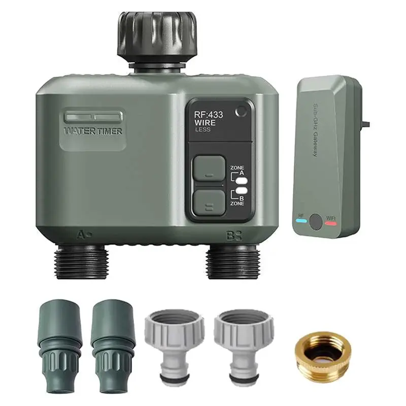 Feb.RF433 Dual-Channel Remote Control Automatic Watering Device Mobile Phone Wifi Timing Function UK Plug