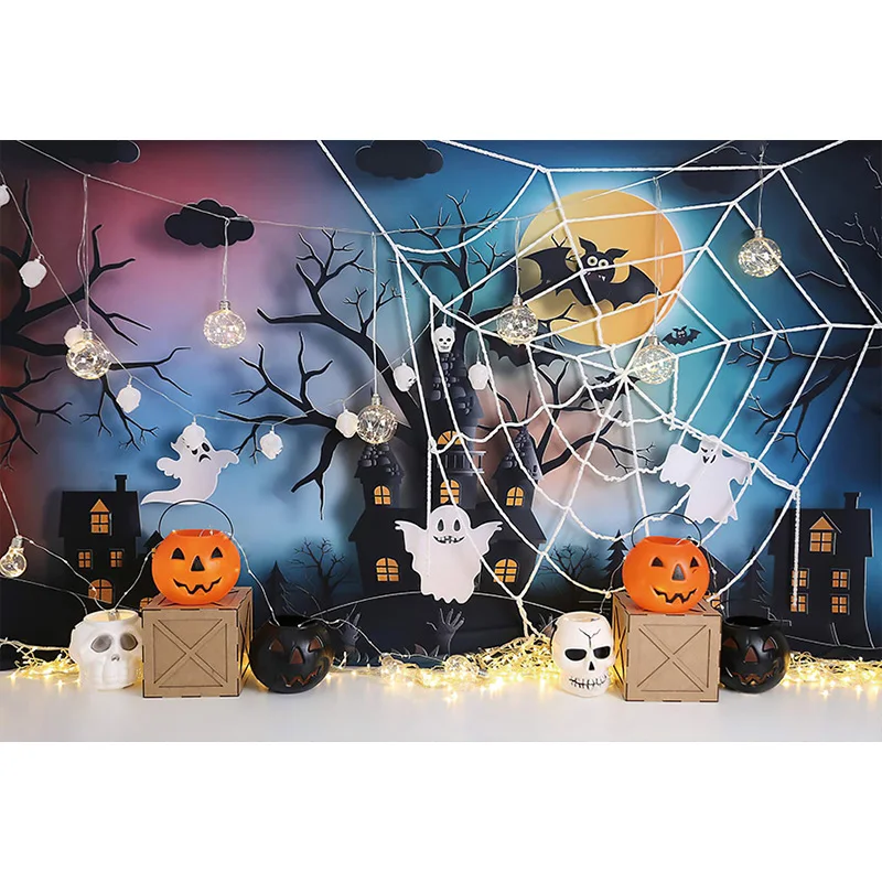 Avezano-Fondo de fotografía de retrato, telón de fondo de Halloween, calabaza, telaraña, castillo, Baby Shower, decoración de fiesta, accesorios de estudio fotográfico