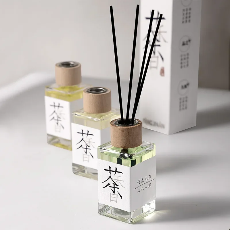 1PC Tea Scent Flameless Reed Diffuser Home Bedroom Car Fragrance Long Lasting Odor Eliminator Air Freshener