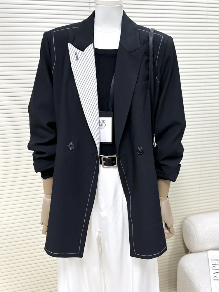 سترة WHTREND على الطراز الكوري للنساء لخريف 2025 معاطف أنيقة جديدة متعددة الاستخدامات ذات ألوان متعددة الاستخدامات WH1676 #2