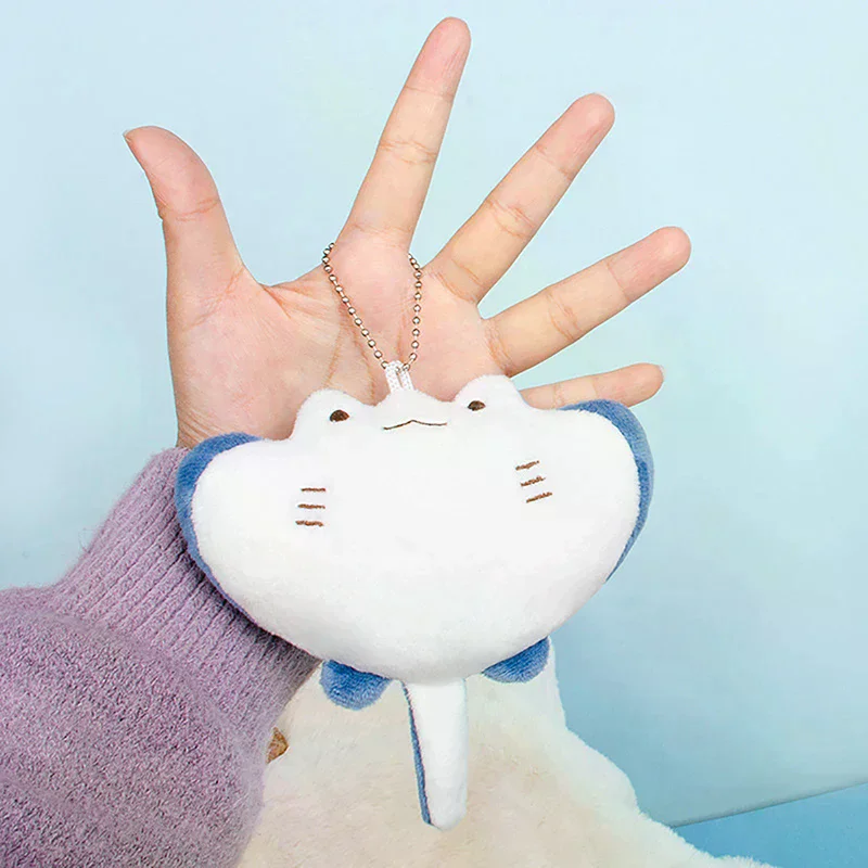 1pc Cartoon Doll Toy Marine Animal Devil Rays Plush Ornament Stuffed Manta Ray Keychain Pendant Kids Girls Gifts