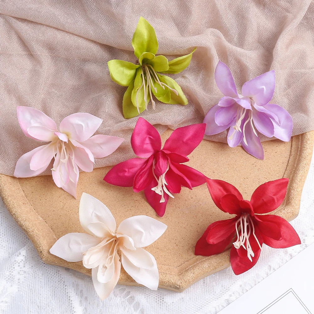 Flores de seda artificiais Cabeça, Flores falsificadas, Home Decor, Casamento, Decoração de Casamento, DIY Craft, Guirlanda Acessórios, 8cm, 10 Pcs, 20Pcs